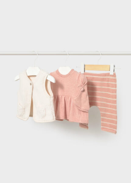 Conjunto 3 Peças Rosa com Colete Mayoral
