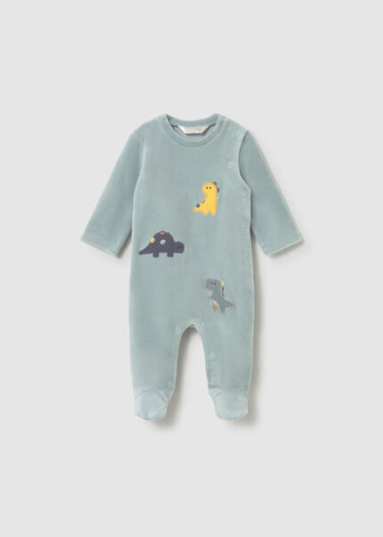 Mayoral Babygrow Aveludado Dinossauros Cru
