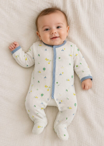 Babygrow Branco e Azul Babybol