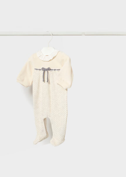 Babygrow Aveludado Laço Cinza Mayoral