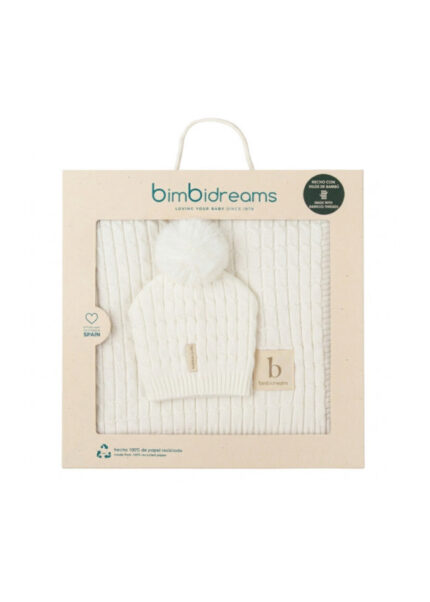 Conjunto Manta e Gorro Branco Bimbidreams